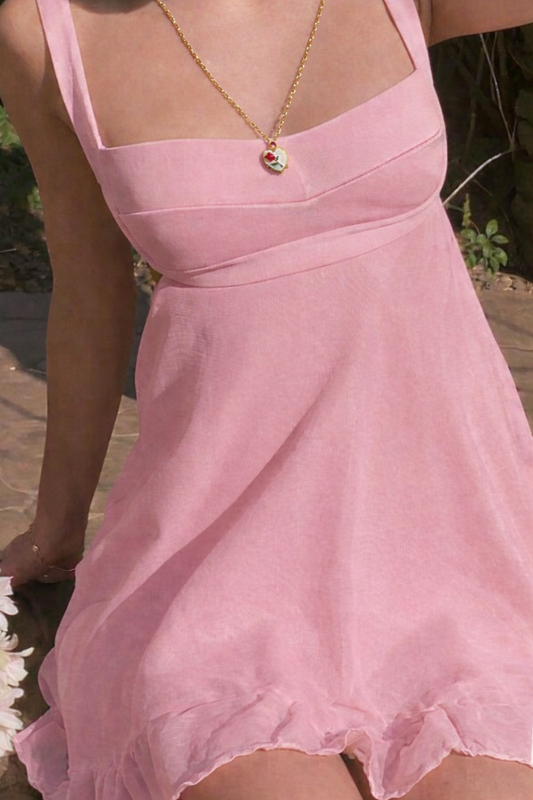 Heart with a Tulip Pendant - White