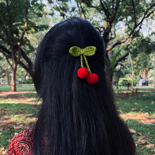 Cherry Crochet Clip