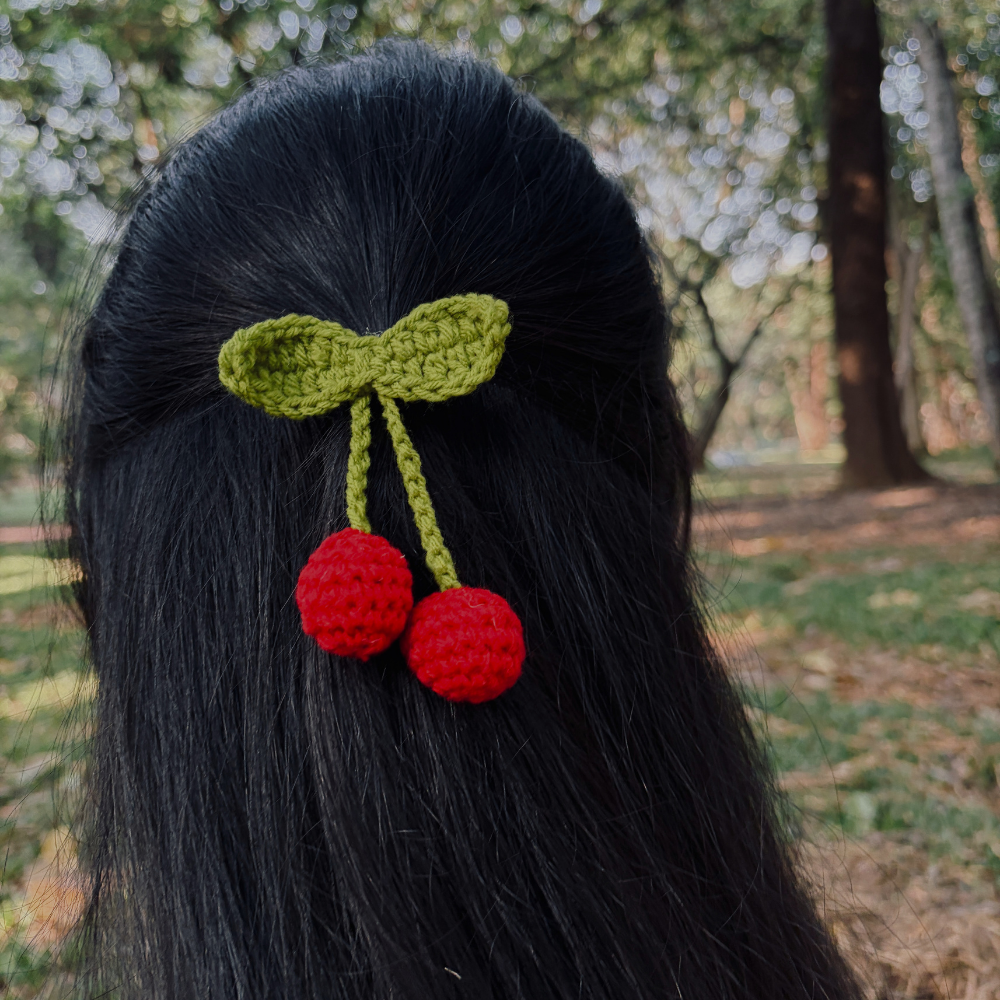 Cherry Crochet Clip