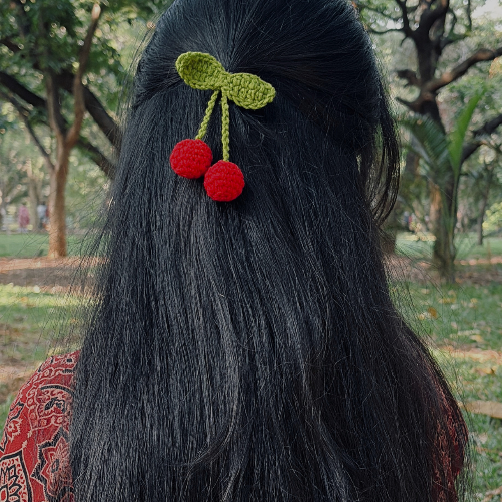 Cherry Crochet Clip