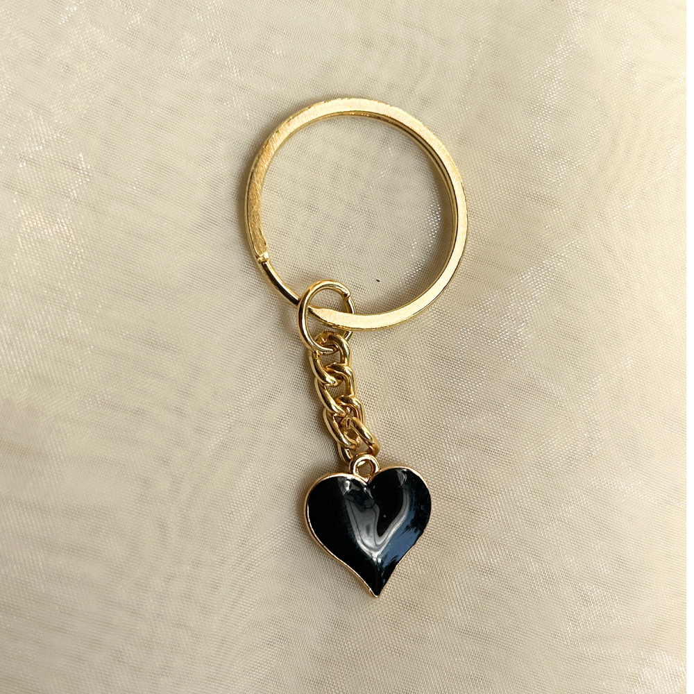 Black/White Heart Keychain