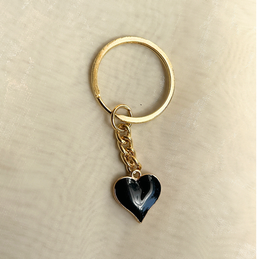 Black/White Heart Keychain