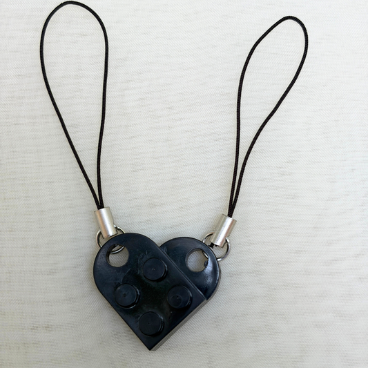 Lego Heart Couple Keychain - Set of 2 Keychains  (Black)
