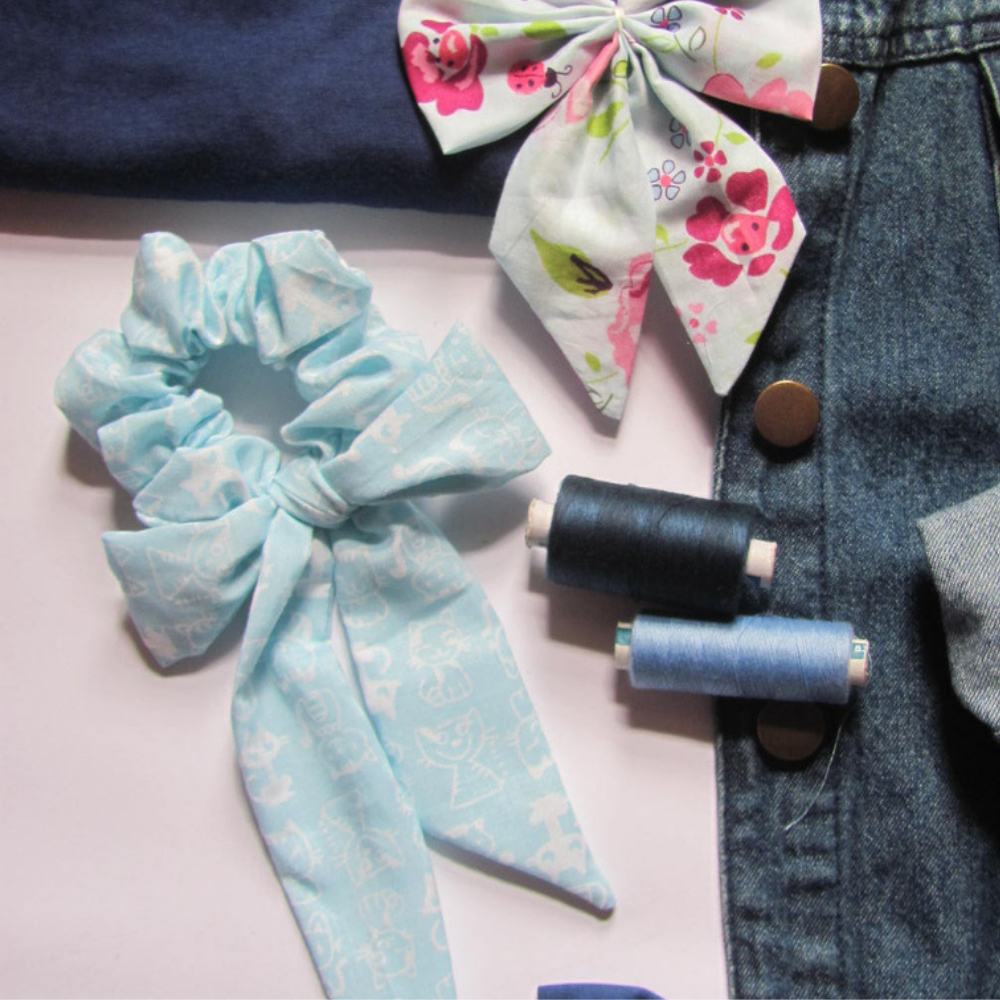 Cat Print Scarf Scrunchie  / Tail Scrunchie / Bowknot Scrunchie (Copy)