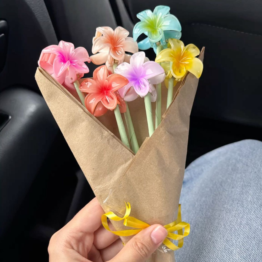 Set of 6 Small Flower Claw Clips