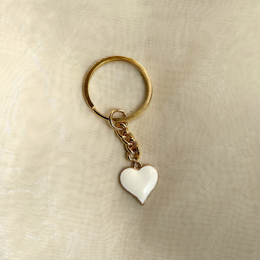 Black/White Heart Keychain