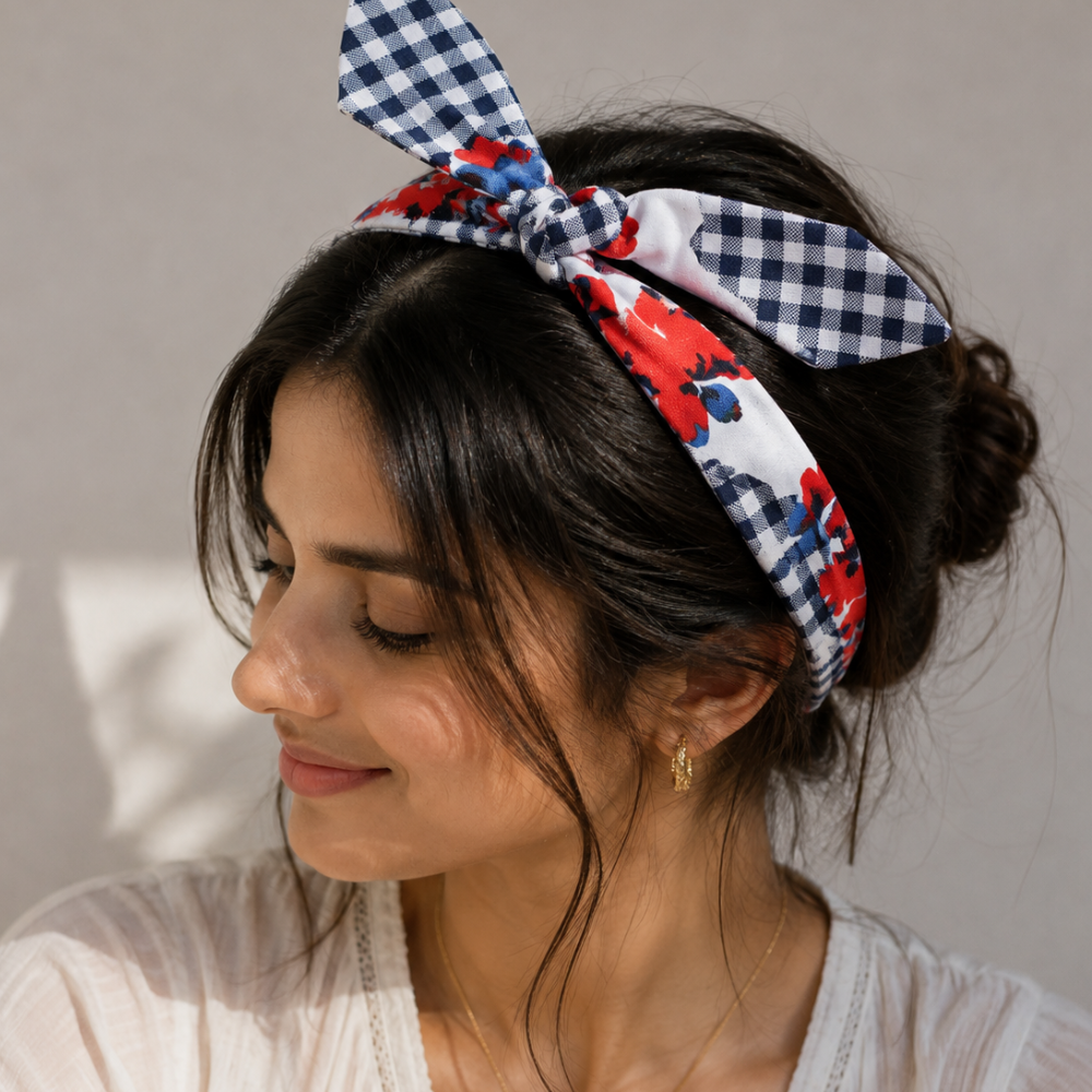 Check and Florals TIY Headband
