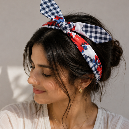 Check and Florals TIY Headband
