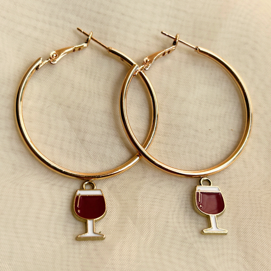 Wine Glass Hoop Earrings