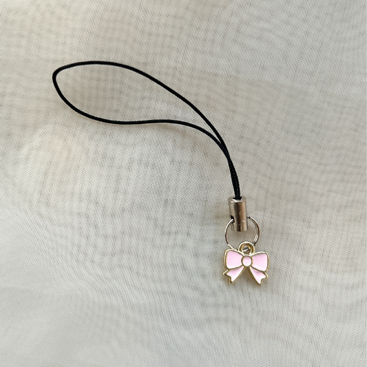 Mini Pink Bow Phone Charm