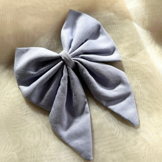 Powder Blue  Pigtail Bow