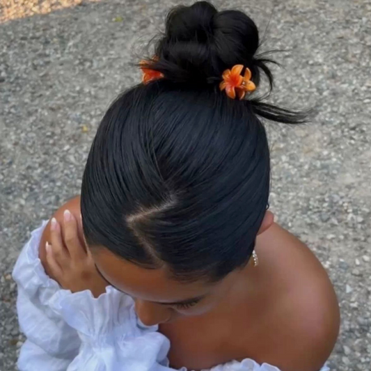 Orange Flower Claw Clip - Extra Small