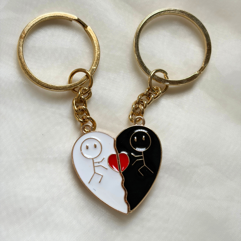 Best Friends / Couple Magnetic Keychains -Stick Figures