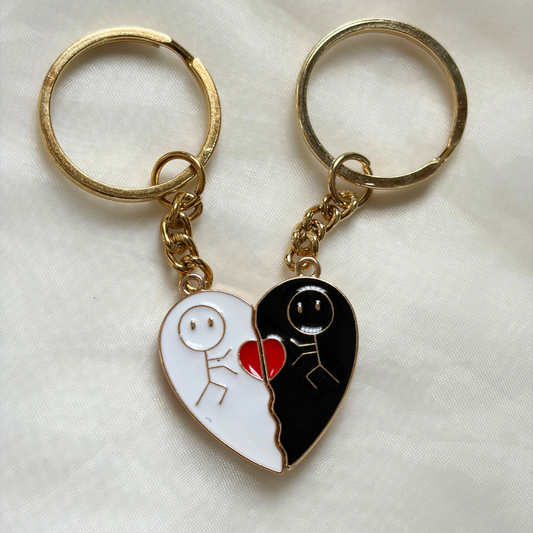 Best Friends / Couple Magnetic Keychains -Stick Figures