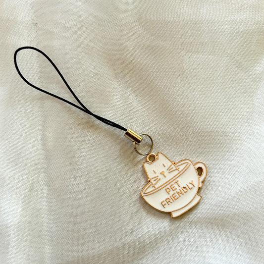 Pet Friendly Cup - White - Phone Charm