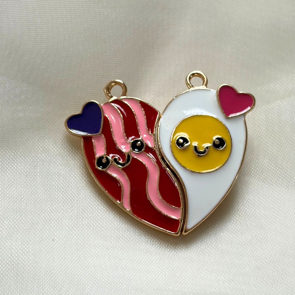 Best Friends Magnetic Keychains - Bacon and Egg