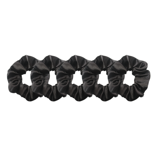Black Satin Scrunchies Combo of 5