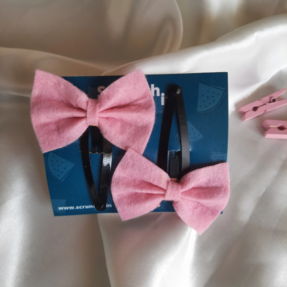 Pink Felt Micro Bow