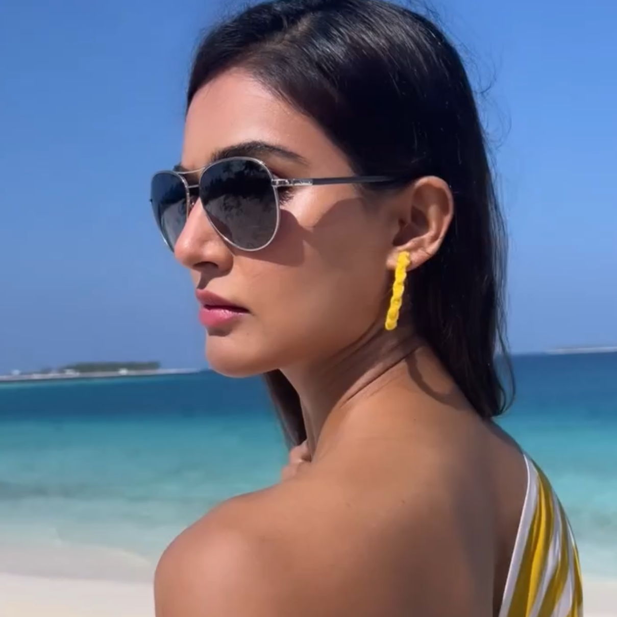 Yellow Twisted Hoops