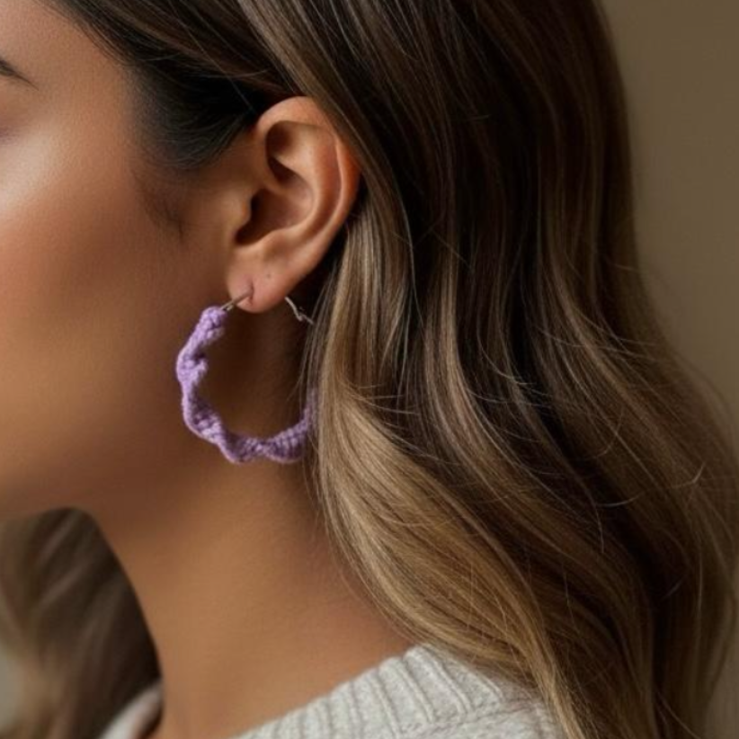 Lilac Twisted Hoops