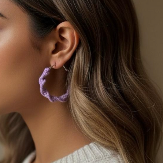 Lilac Twisted Hoops