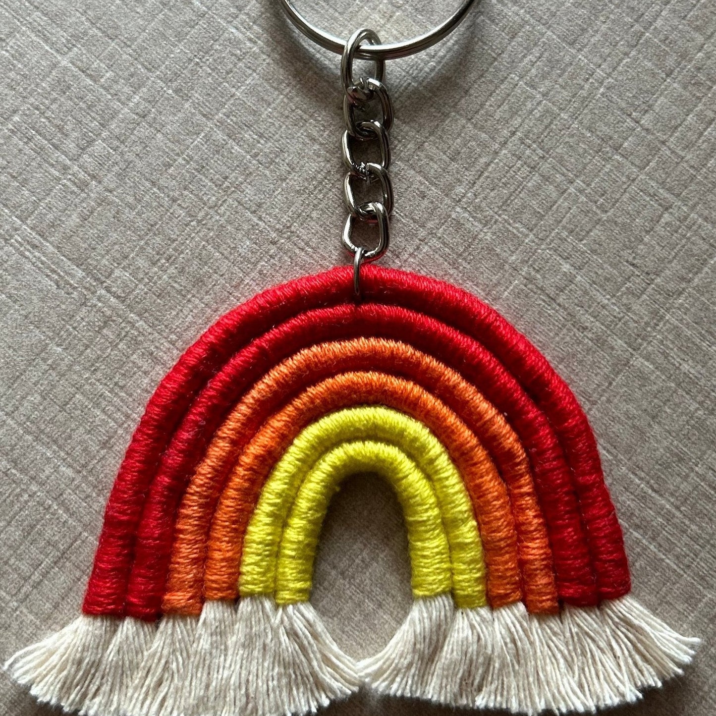 Macrame Rainbow Keychain
