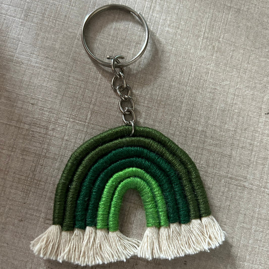 Macrame Shades of Green Keychain