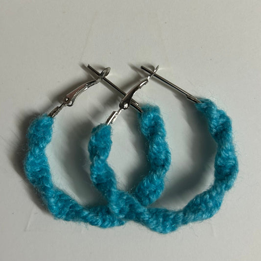 Light Blue Twisted Hoops