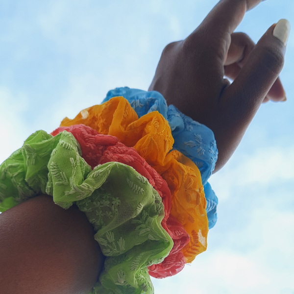 Chikankaari Scrunchies - Set of 4