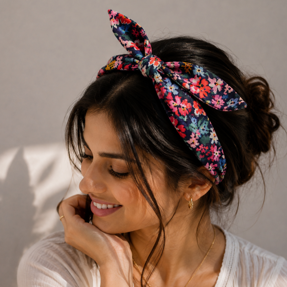 Blue Floral Prints TIY Headband