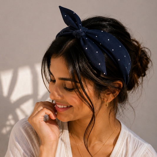 Blue Polka Dots TIY Headband